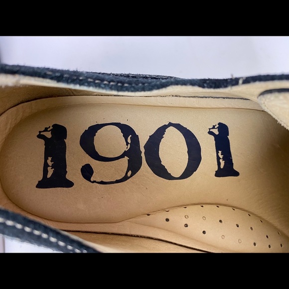 1901 Black Suede Oxford Wingtips Sz 13 - Picture 6 of 7